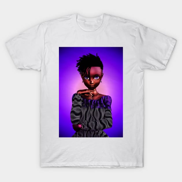 Cute black girl T-Shirt by JoeTred